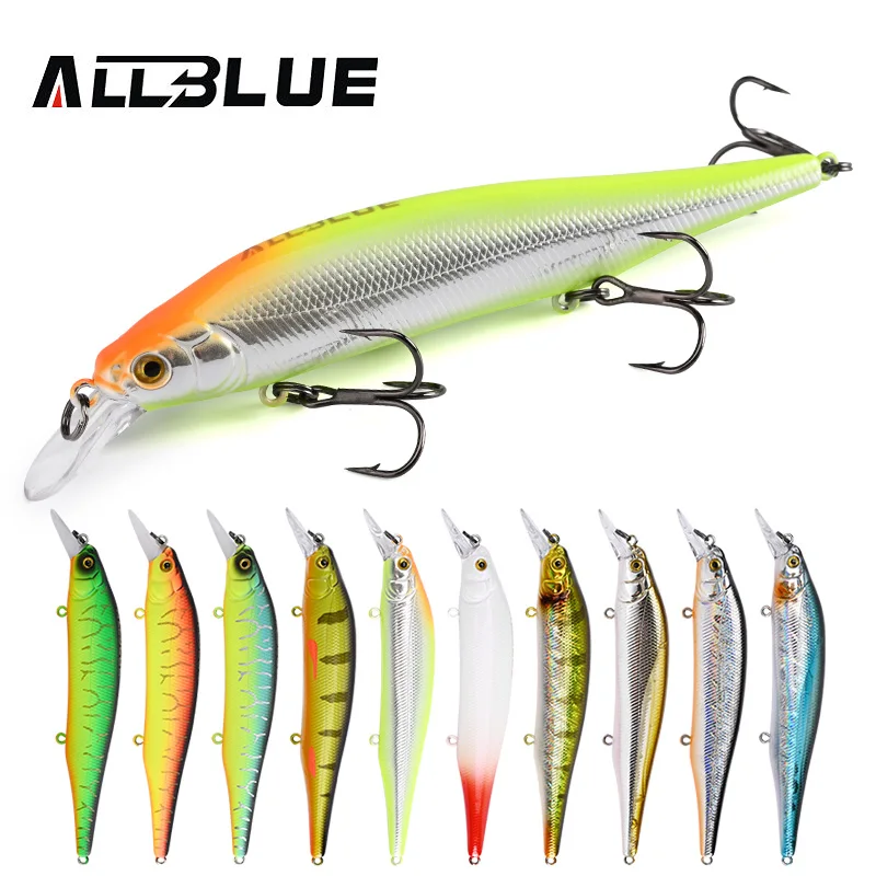 ALLBLUE KITETSU 115SP Wobbler-señuelo de pesca suspendido, 115mm, 15,4g, pececillo de plástico duro, perca para lubina, aparejos de cebo Artificial - imagen 2