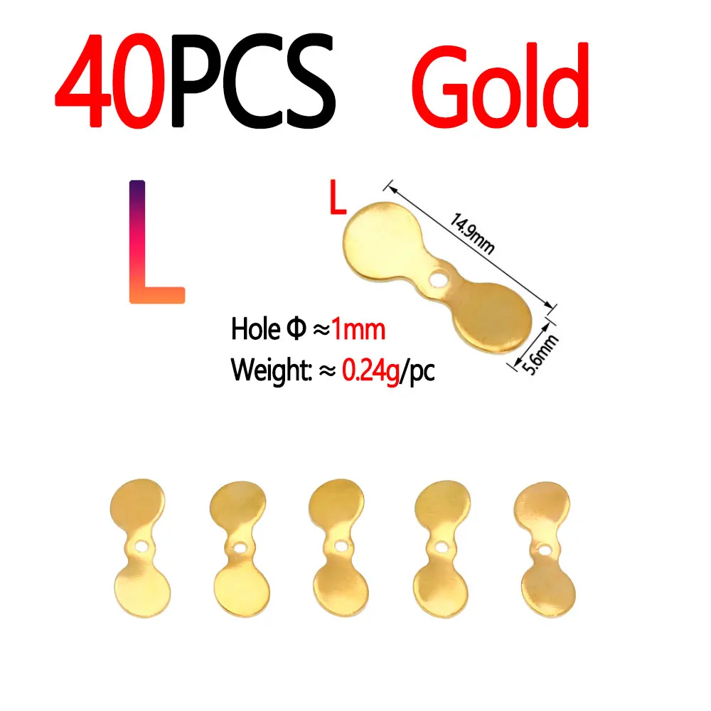 40pcs Gold L