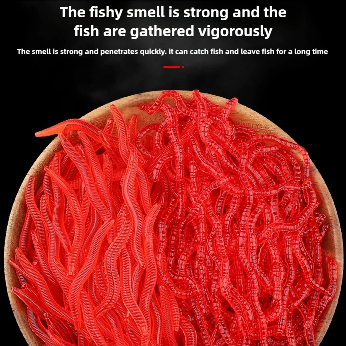 3,5 cm 50 Uds gusanos de pesca señuelo de silicona de plástico suave larva cebo de gusano realista gusano de tierra falso gusano de sangre cebo Artificial lubina - imagen 3