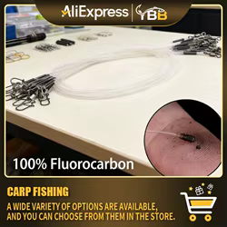 Línea de pesca 100% fluorocarbono: rotación rodante y bloqueo rápido, presión probada para pesca con caña