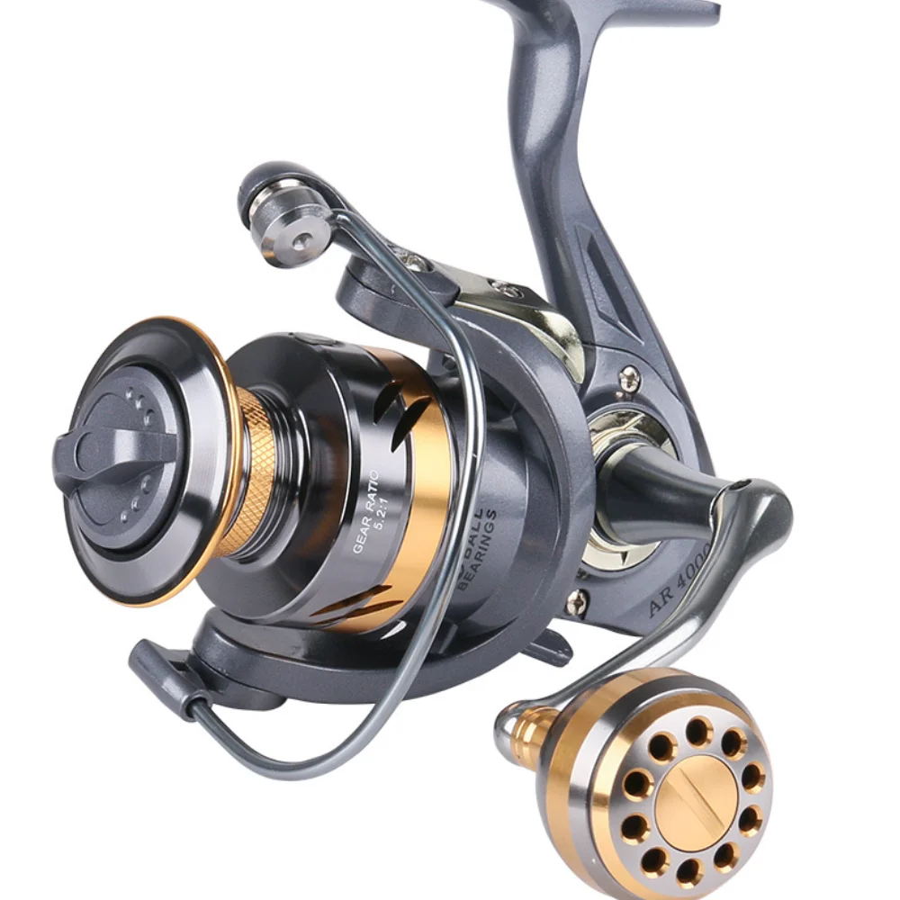 Carrete de pesca serie AR 2000-7000, rueda giratoria con señuelo de Metal 2BB, arrastre máximo de 12kg, lanzamiento de agua de mar de río de agua dulce al aire libre - imagen 3