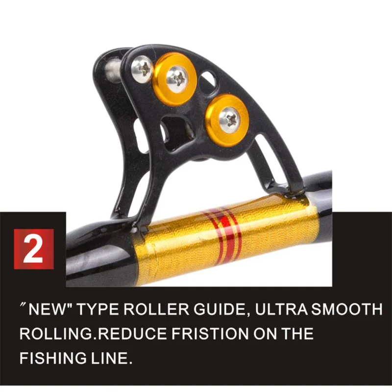 Sea Fishing Trolling Rod 5' Big Game Rod 80lbs 130lbs EVA Bent/Straight Handle Tuna Rod 2+1 RollerGuides FRP Material Roller Rod - imagen 5