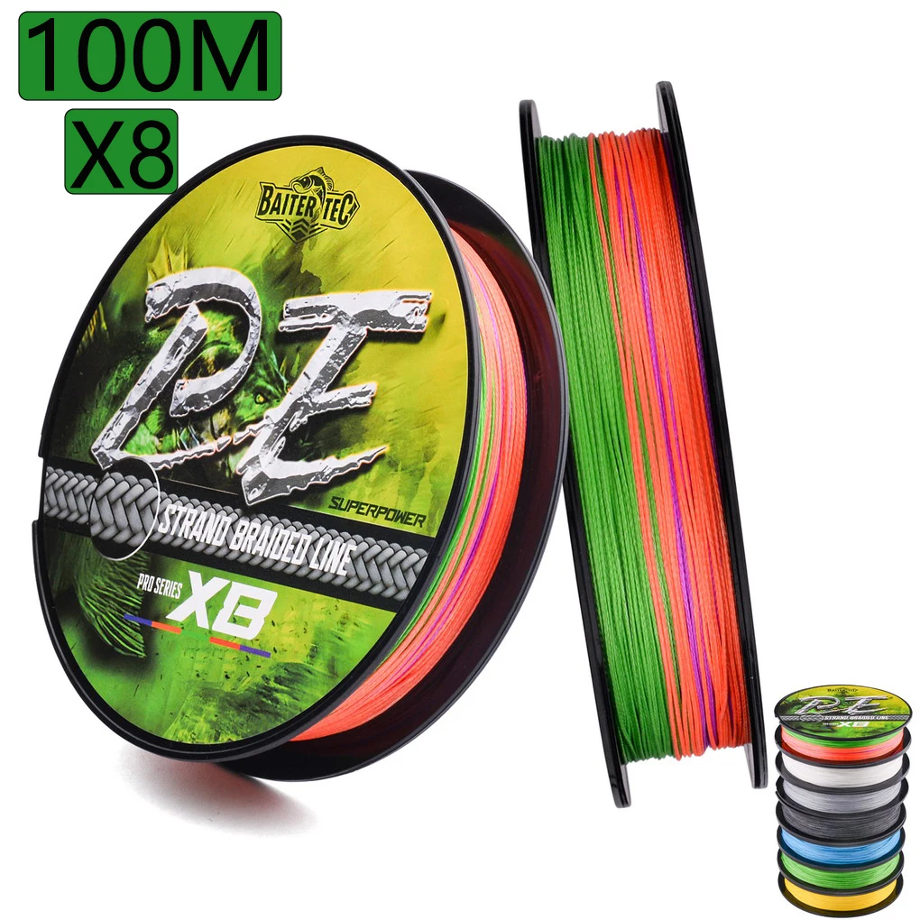 Línea de pesca trenzada de 8 hebras, multifilamento de 100M, pesca de carpa, alambre trenzado japonés, accesorio de pesca, línea de PE - imagen 2