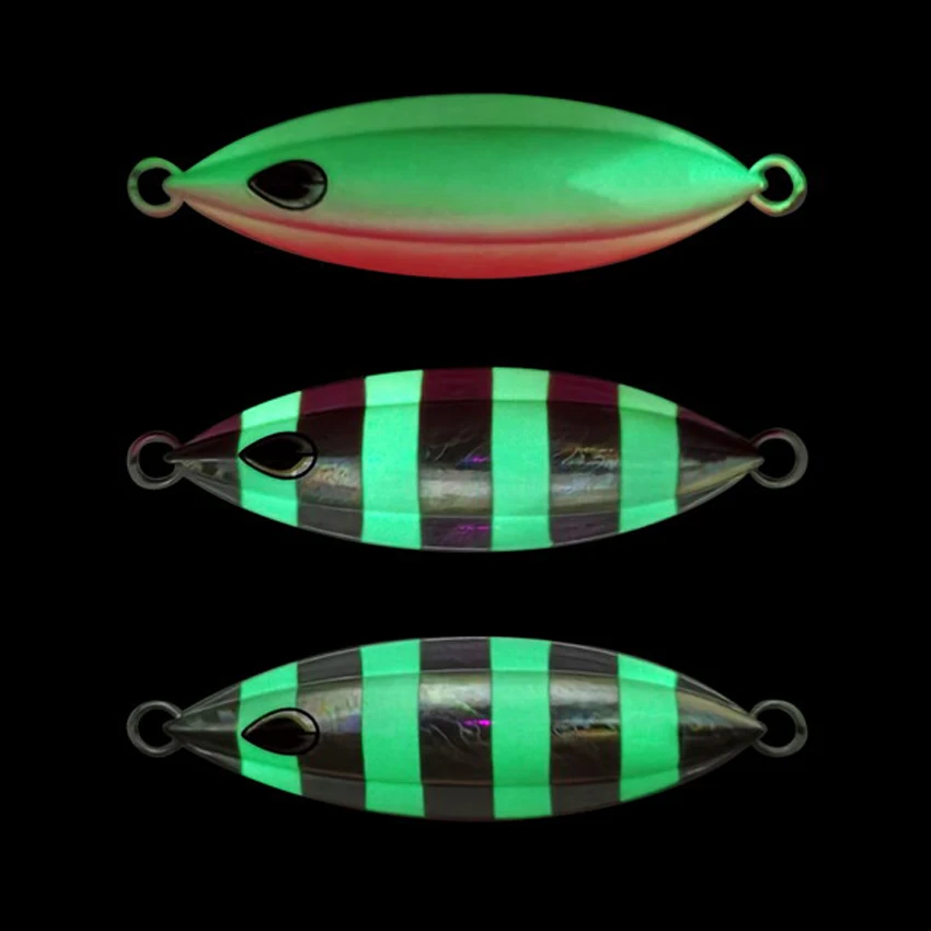 Señuelo de pesca de plantilla lenta, brillo nocturno de Metal de alta calidad, 40g, 60g-200g, fregaderos rápidos, pesca en barco de aguas profundas, cebo de caballa Marlin, 1 Uds. - imagen 5