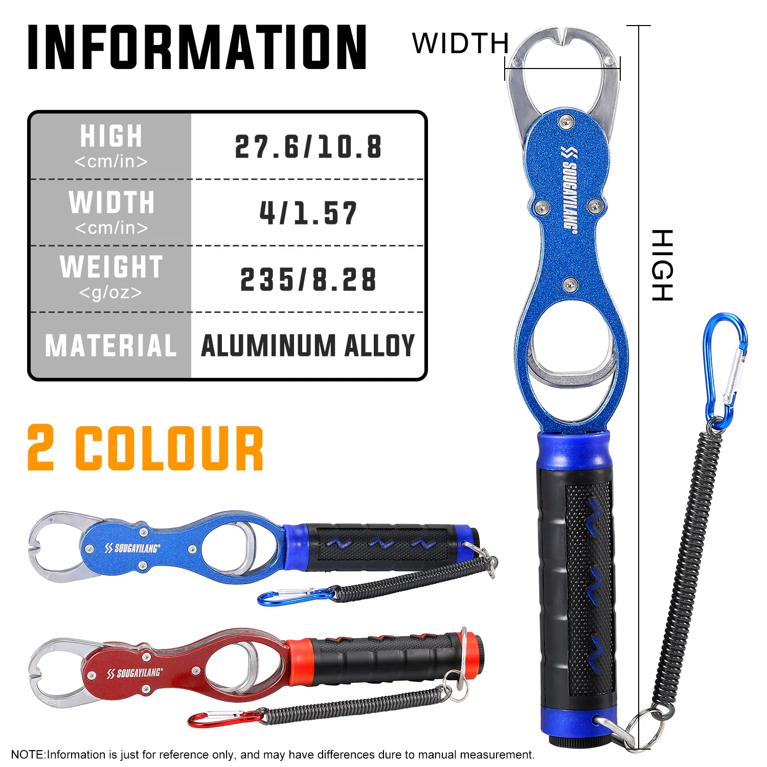 Controlador de peces Sougayilang, valor máximo de tensión de 40lb, abrazadera de pescado grande, herramienta de pesca, alicates multifuncionales para pescado - imagen 5