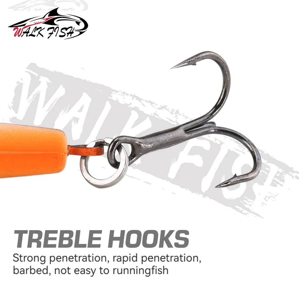 WALK FISH 1 Uds. Señuelo de Pesca de invierno Shiriten Baguette 18g 28g silicona Rattlin Vibs señuelo suave Pesca plantilla Pesca en hielo señuelo giratorio - imagen 5