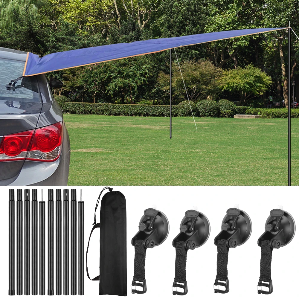 Postes de toldo de 195CM, poste de tienda de campaña de aluminio resistente y ancla de ventosa fuerte de 4 piezas, dosel para exteriores, accesorios para toldo de sombra, 2 uds.