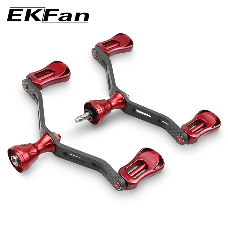 EKFan-manijas dobles de carbono para pesca, carrete giratorio de 35G para Dawa Shmano, bricolaje, 115MM - imagen 3