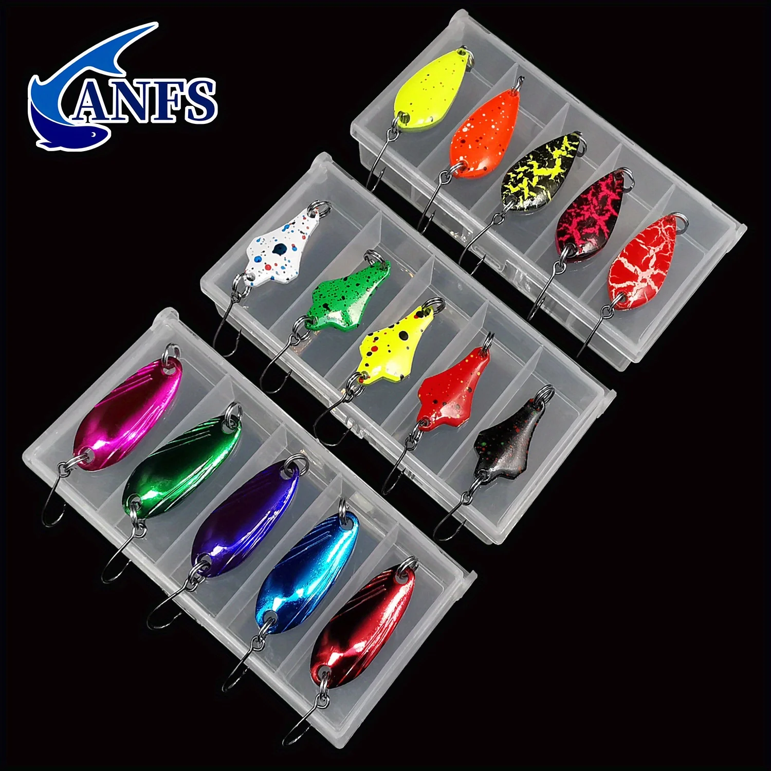 ANFS Cucharas para trucha – Señuelos metálicos de pesca con anzuelo simple - imagen 2