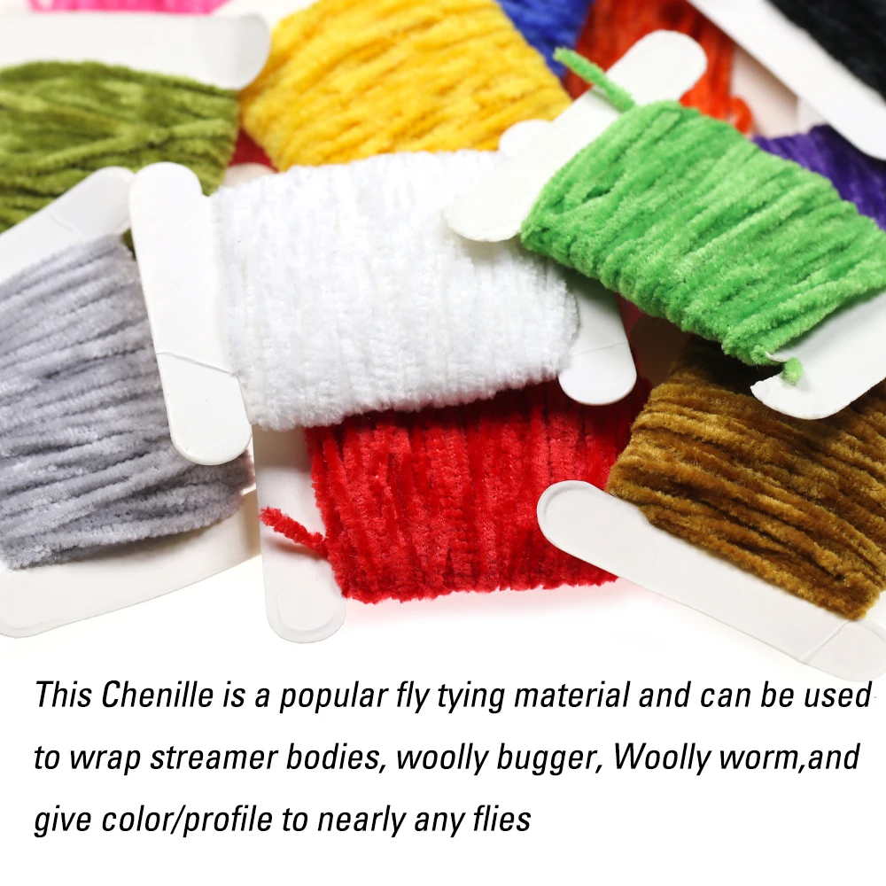 ICERIO 2 tarjetas/10M 2mm 3mm 4mm pesca con mosca atado Chenllie hilo para Wolly Bugger gusano moscas Ninfa patrón Leech Streamer señuelo cebo - imagen 5