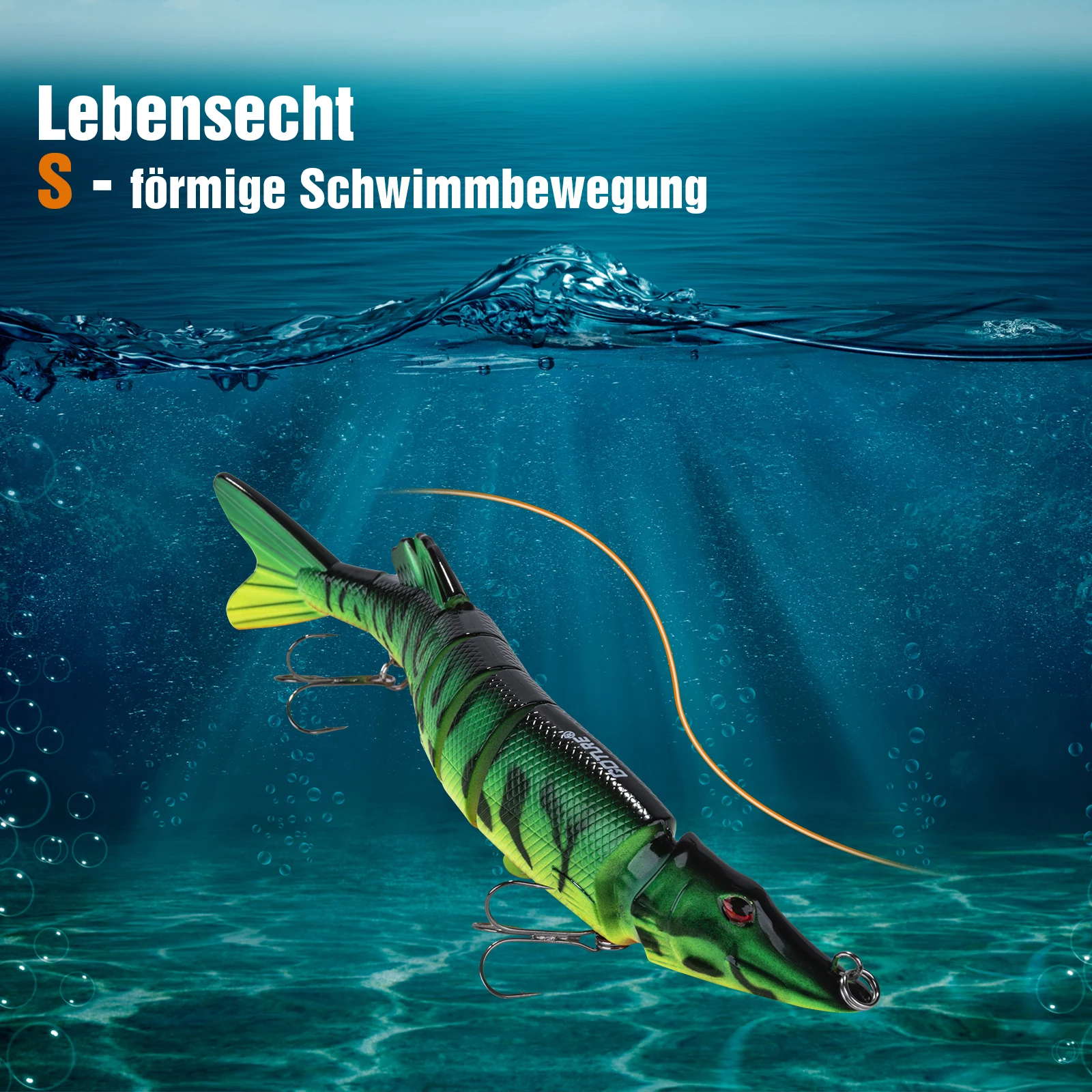 Goture-señuelo de pesca multiarticulado, realista, tamaño grande, Swimbait, 12,5 cm, 20cm, 19g, 60g, cebos duros, aparejos Wobbler, Crankbait que se hunde - imagen 4