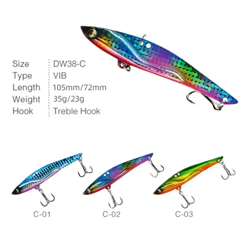 Cebo Luya de gran peso, Ultra largo alcance, 23g Vib, cebo falso de Metal para pesca de lubina DW38-C - imagen 3