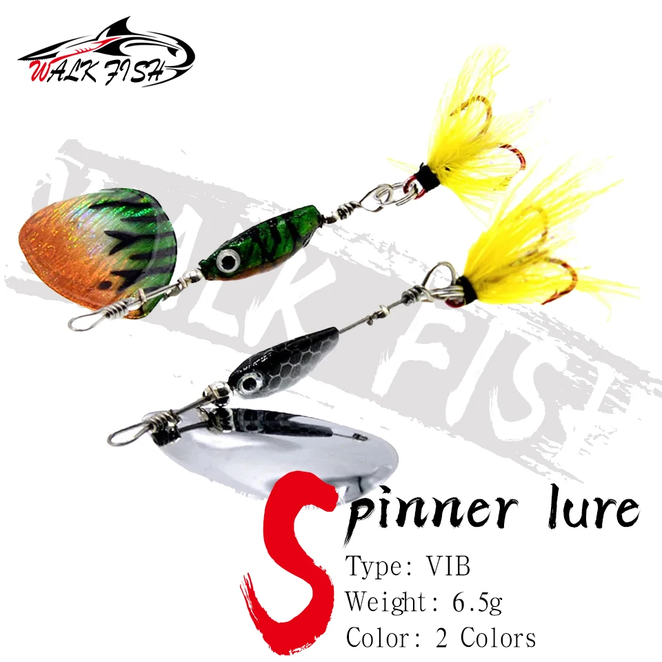 Cuchara giratoria Walk Fish VIB con lentejuelas para mar – plomo y gancho - imagen 3