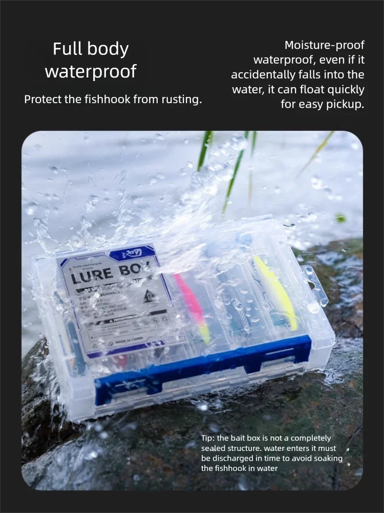 Caja de aparejos de doble cara para accesorios de señuelos, broche de almacenamiento, organizador versátil para señuelos, ganchos, cebos, broche de almacenamiento - imagen 4