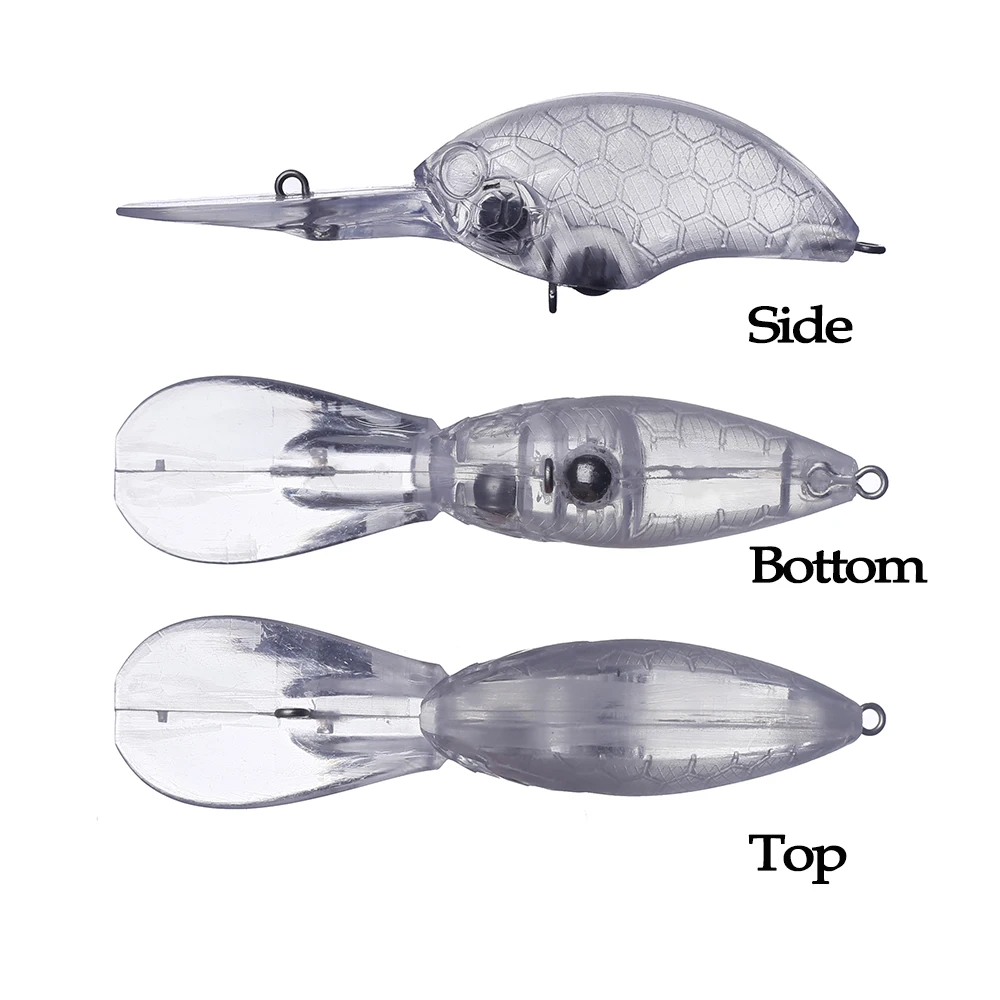Chan'sHuang-señuelo de pesca Artificial, cebo en blanco sin pintar de 90mm, sonajeros flotantes para buceo en aguas profundas, Crankbait, hecho a mano - imagen 3