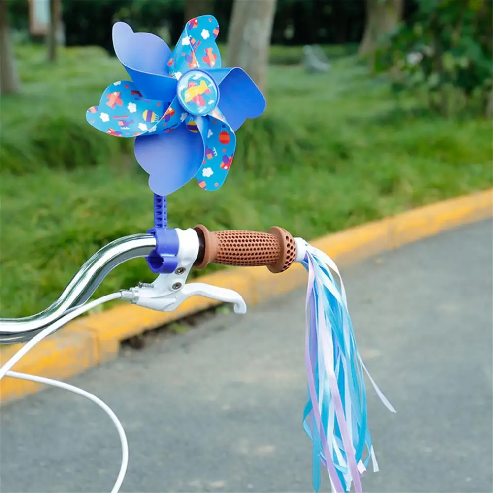 Molinillo de viento decorativo para bicicleta, Polo de bicicleta de dibujos animados de manillar largo/corto, flor de corazón de amor, accesorios de ciclismo para niños - imagen 2