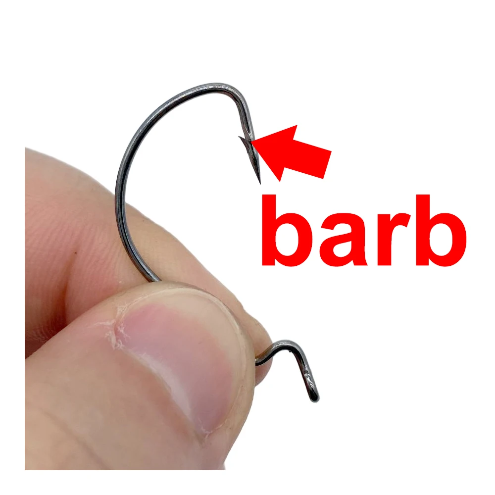 Anzuelo de manivela de alta resistencia, señuelo de níquel negro, cebo suave con púas, red ancha, 50 piezas - imagen 5