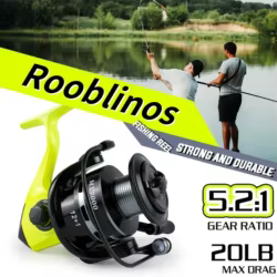 ROOBLINOS MX 5.2:1 Relación de engranaje Carrete giratorio versátil Tamaño de carrete 3000-7000 Fundición suave Convertible izquierda/derecha
