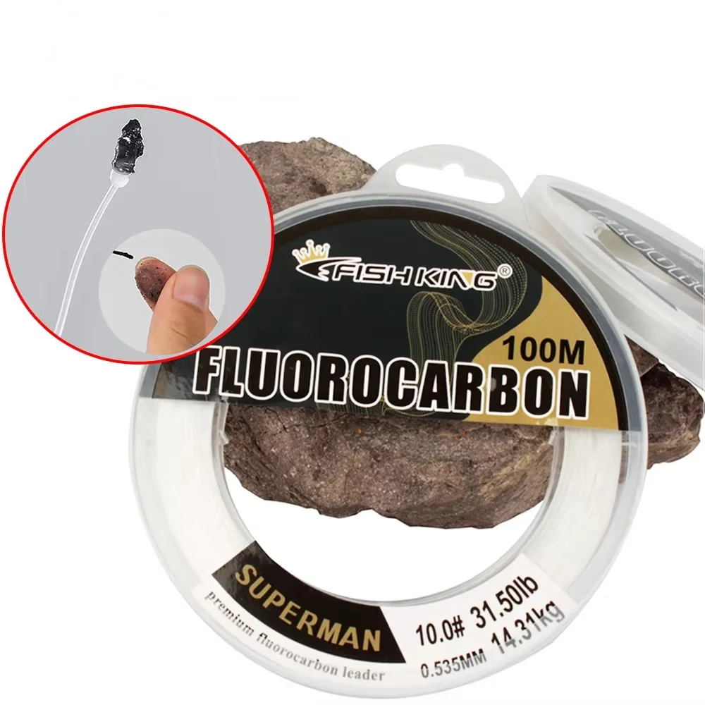 Línea de pesca de fluorocarbono NGB 100M 100% 2,66-37,1LB 1,21-16,88 kg línea líder de monofilamento de fibra de carbono línea de hundimiento de pesca de carpa