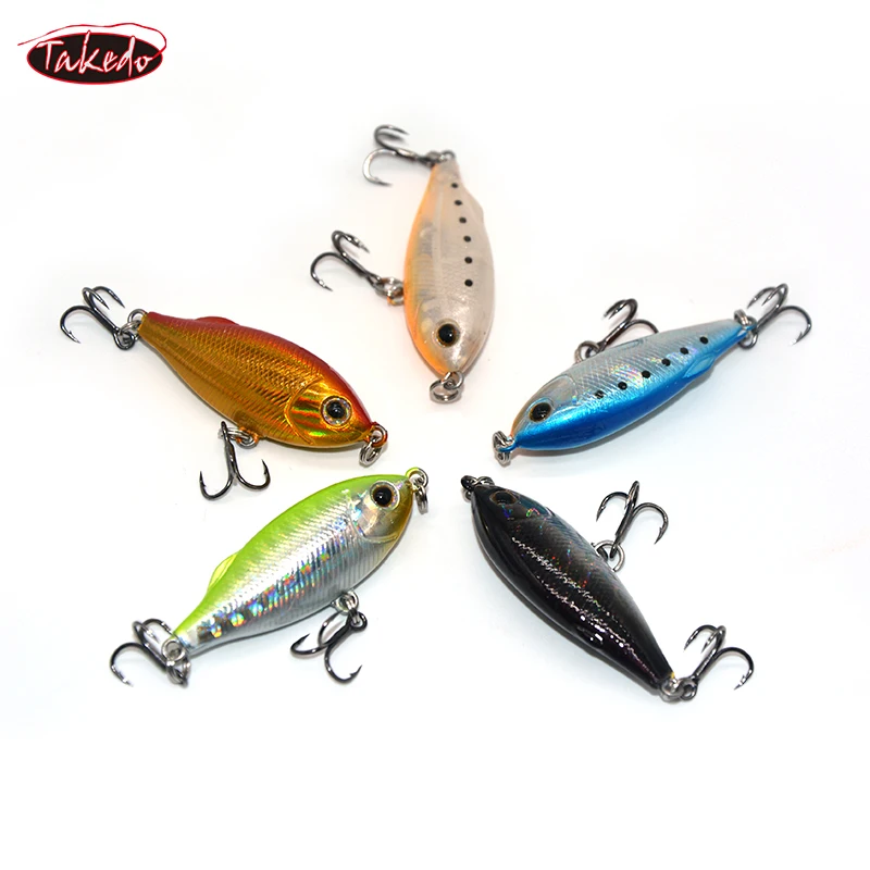 TAKEDO 45MM 4G cebo de manivela Mini señuelo de pesca Wobbers cebos de pesca pesca de mar señuelo de lubina con 12 # Anzuelos triples - imagen 2