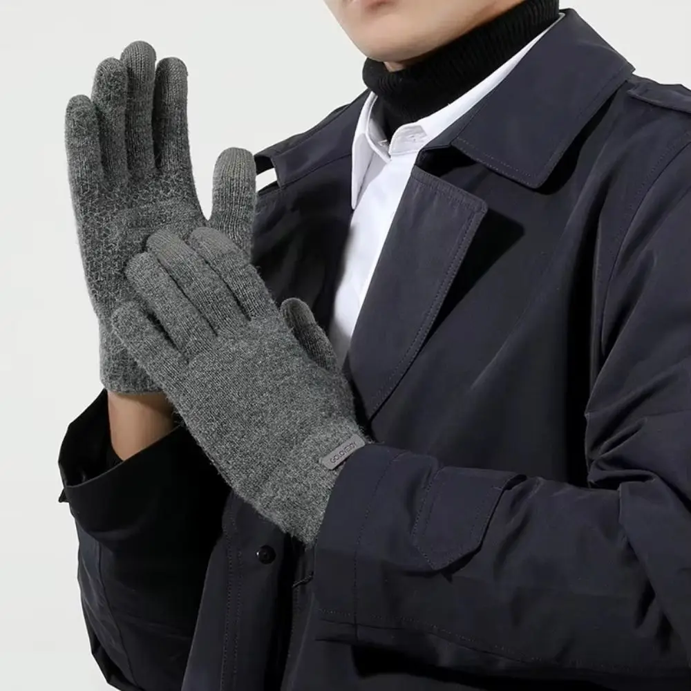 Guantes de punto de terciopelo ártico duraderos, manoplas de invierno gruesas de punto, guantes cálidos antipilling - imagen 3