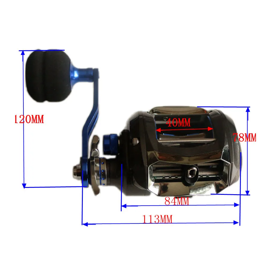 Carrete Baitcasting TF500R/L Mar – Arrastre 10KG, 6+1 rodamientos, freno centrífugo - imagen 2