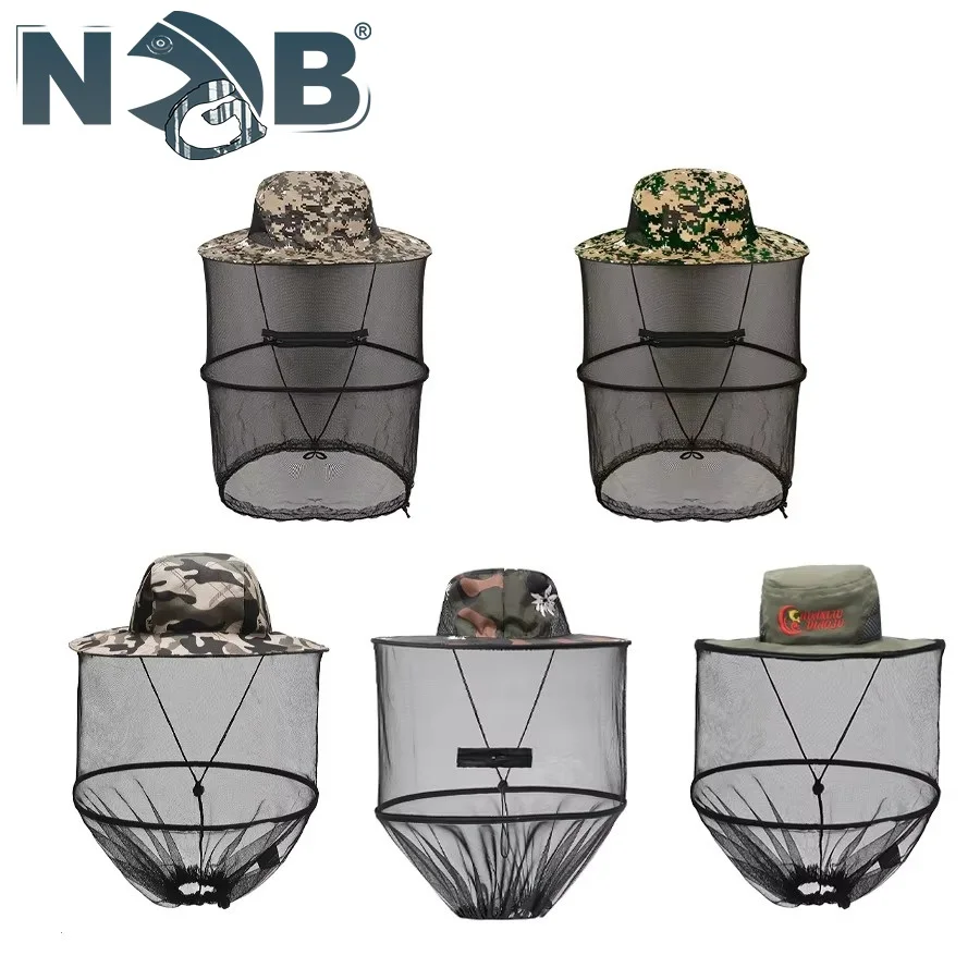 Gorro antimosquitos NGB con red oculta, repelente de malla, protección contra insectos y abejas, gorra de pesca con protección solar para exteriores para hombres y mujeres