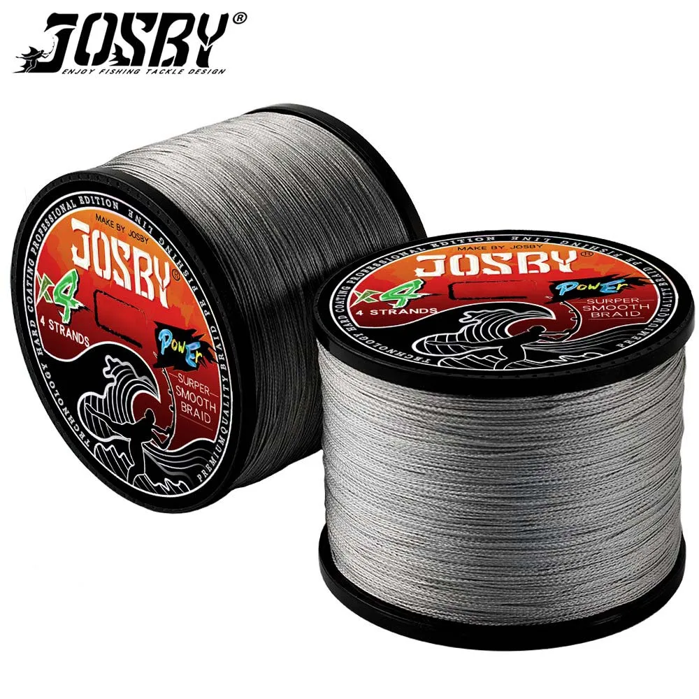JOSBY-sedal de pesca trenzado de PE, 300M, 500M, 1000M, X4, 8-80LB, multifilamento japonés, agua de mar, suave, para pesca de carpa
