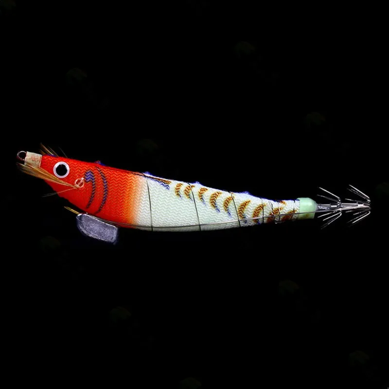 Cebo falso de madera brillante para camarón, accesorio de alambre de acero para camarón, plátano, 7 colores, 12CM-14,3G - imagen 2