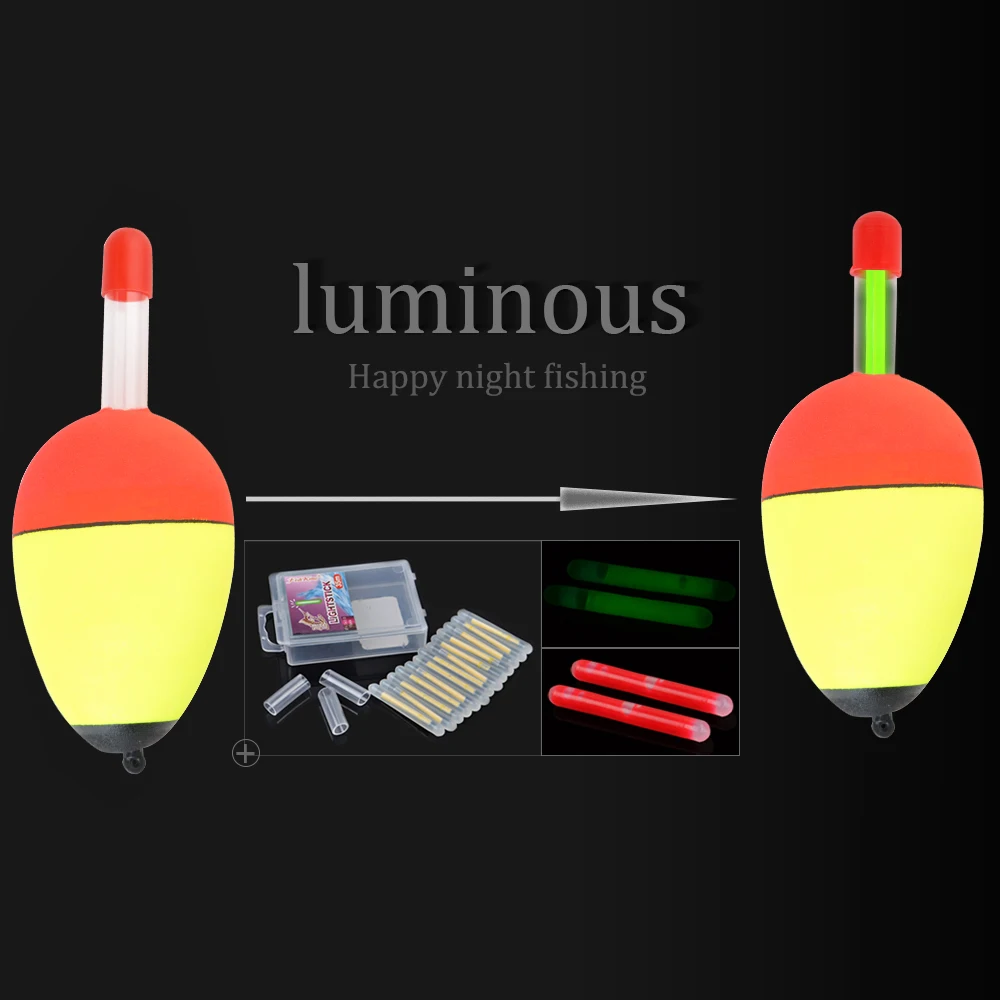 FTK 5 uds EVA luminoso pesca flotador nocturno palo de luz espuma plástico Bobber mar pesca en roca flotadores llamativos accesorios de pesca - imagen 5