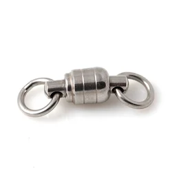 Conector giratorio de pesca inoxidable con doble anillo soldado