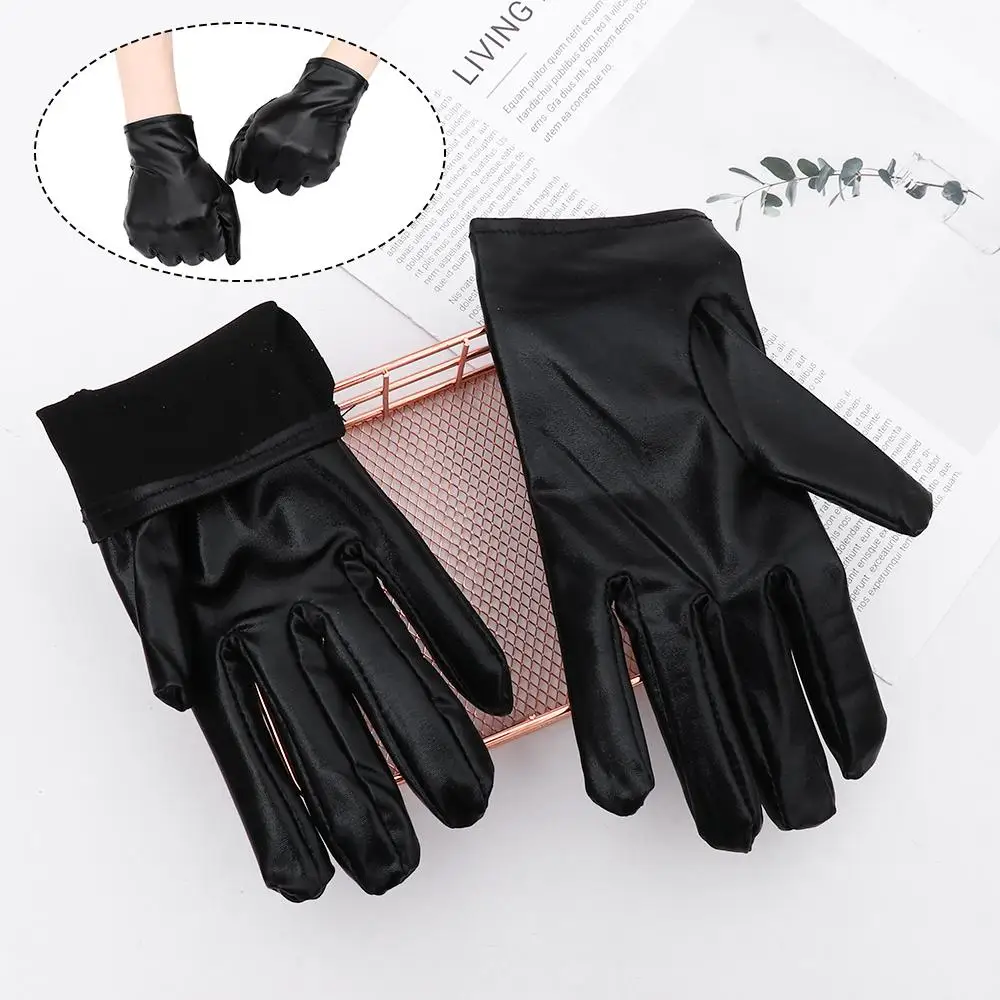 Lolita Hip-Hop Dance gótico punk guantes negros guantes de cuero de Halloween vestir - imagen 2