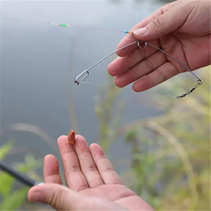 Gancho de acero inoxidable para pesca, gatillo de resorte, fijador de cebos, gatillo de mordida, herramientas automáticas para atrapar peces, 2/5 Uds. - imagen 2
