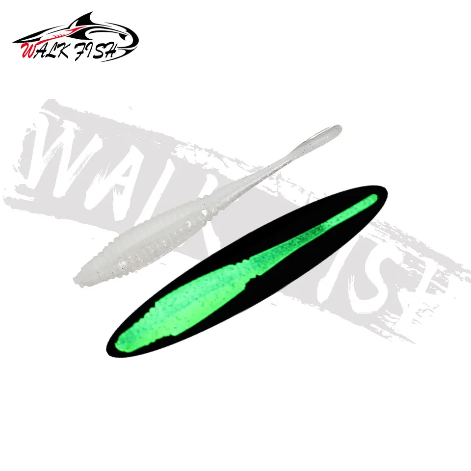 WALK FISH-SEÑUELOS blandos luminosos de 20 piezas, cebos blandos de gusano de trucha, 55mm, 0,75g, gusanos de mar artificiales, Wobblers de pesca - imagen 3