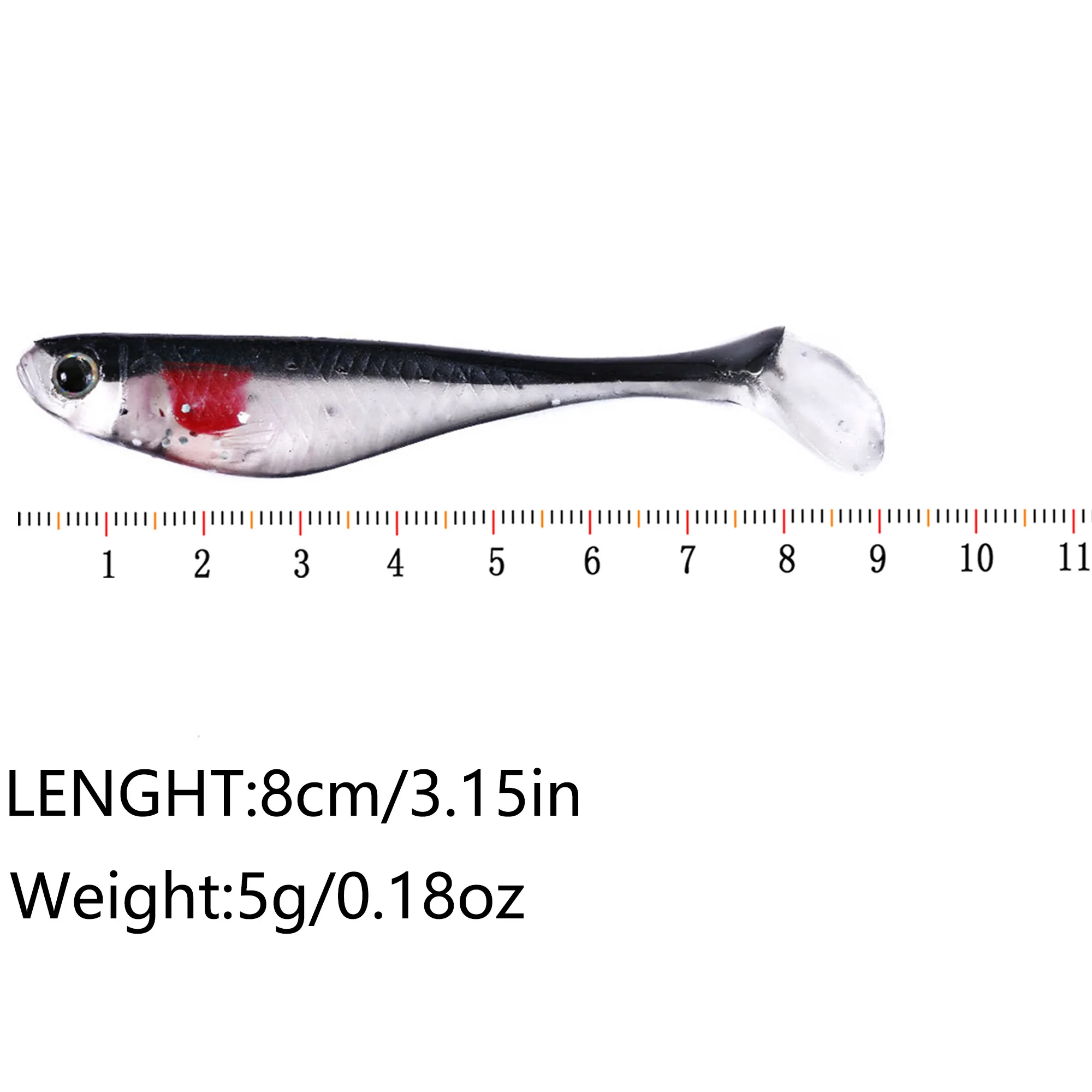 Cebos de silicona suave para pesca, cebo Artificial falso de cola en T, Wobblers Swimbait, 5 piezas, para invierno - imagen 5