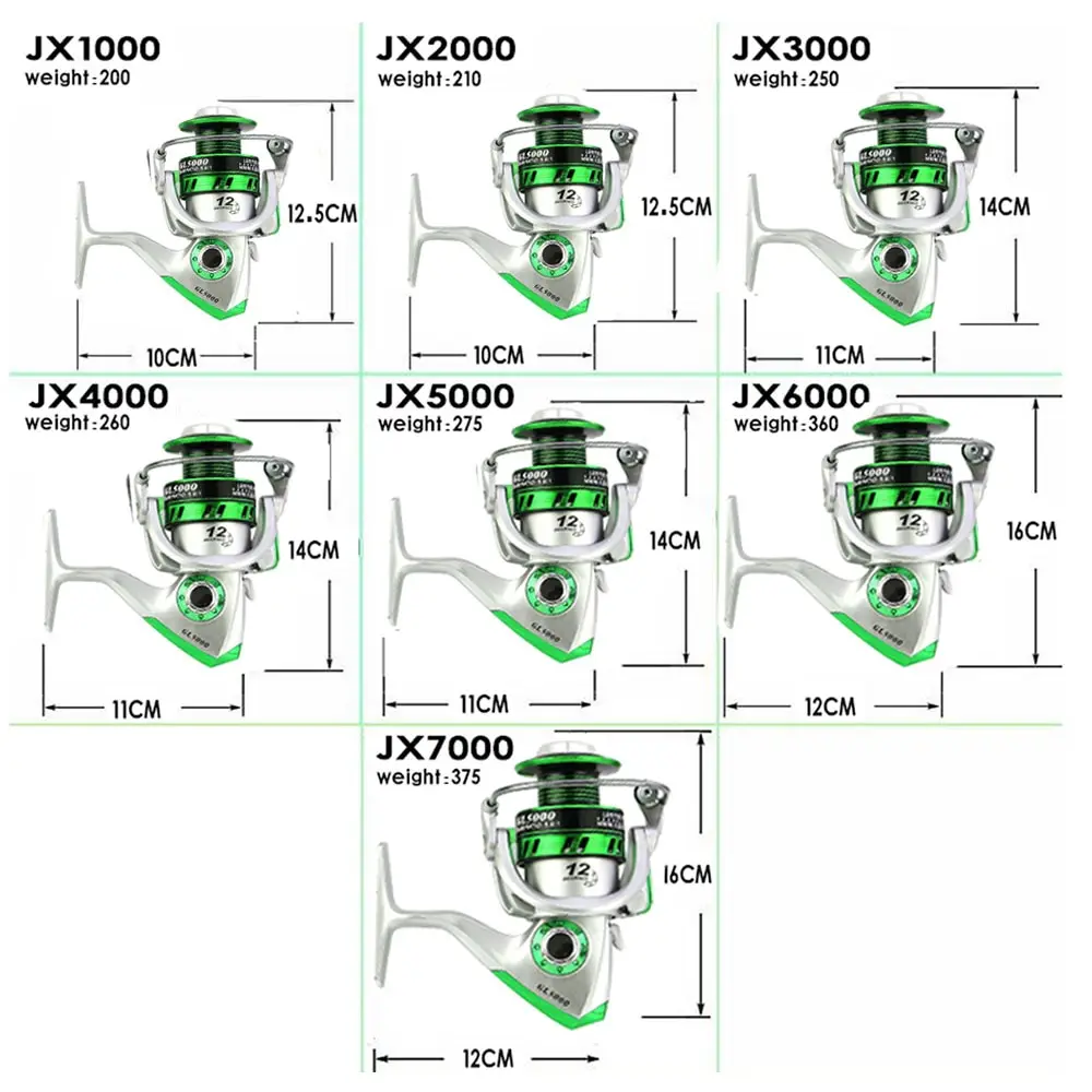 Carrete Spinning ALASICKA GL1000-7000 – Bobina metálica 12 rodamientos - imagen 5