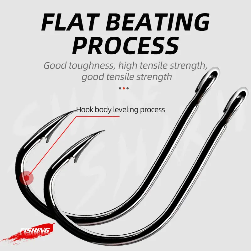 Juego de anzuelos de pesca de piezas, caja de anzuelos circulares de acero de alto carbono con púas, accesorios de pesca de pulpo de agua salada, 500 - imagen 2