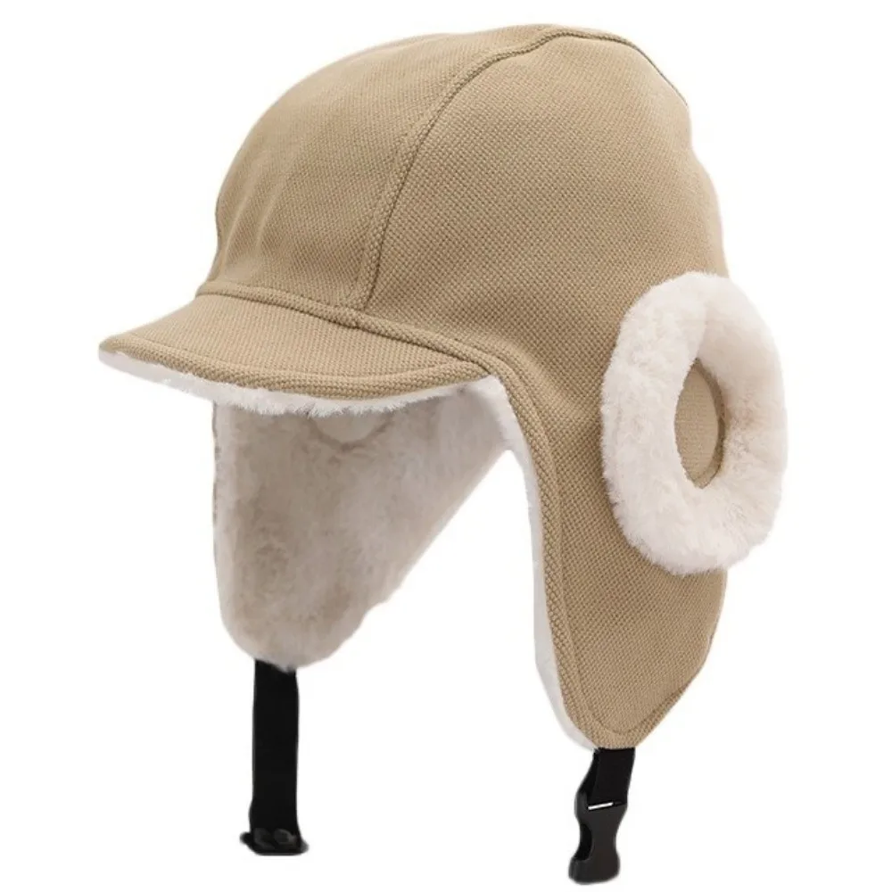 Sombrero de bombardero de moda protección para los oídos sombrero de piloto de terciopelo a prueba de viento Casual mantener caliente sombrero de Lei Feng para hombres y mujeres - imagen 3