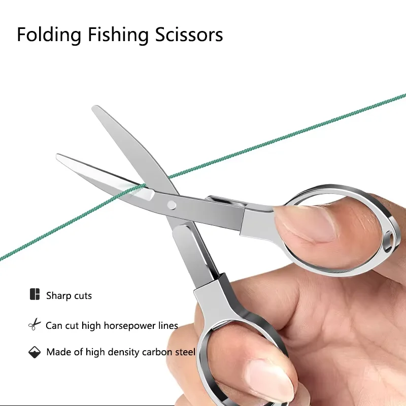 Tijeras plegables acero al carbono para pesca – Corte líneas y aparejos - imagen 4