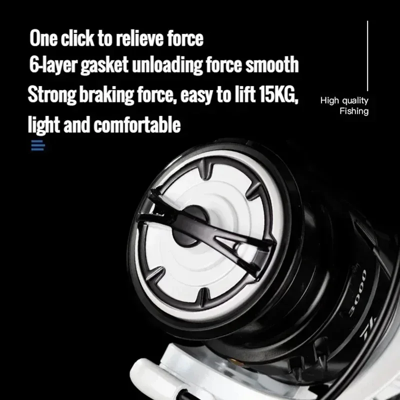 VWVIVIDWORLD,Carrete de pesca de aleación de Zinc, bobina de aleación de aluminio, brazo de aleación, cuerpo fuerte, carrete giratorio, adecuado para agua salada, carrete de fundición, novedad de 2024 - imagen 3