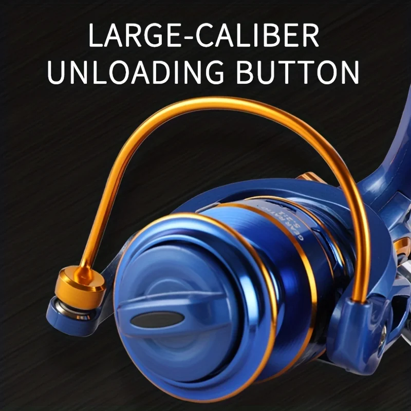 BF1000-7000, relación de engranaje 5,2: 1, arrastre máximo de 22 libras, carrete poco profundo, carrete de pesca giratorio, para agua dulce y salada - imagen 5