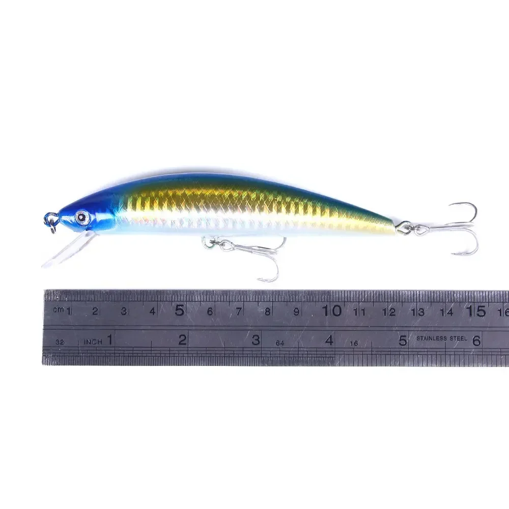 1 Uds Minnow wobbler Señuelos de pesca 120mm 39g 4 # Gancho suspendido Jerkbait cebo duro señuelos Lucio carpa lubina aparejos de Pesca - imagen 4