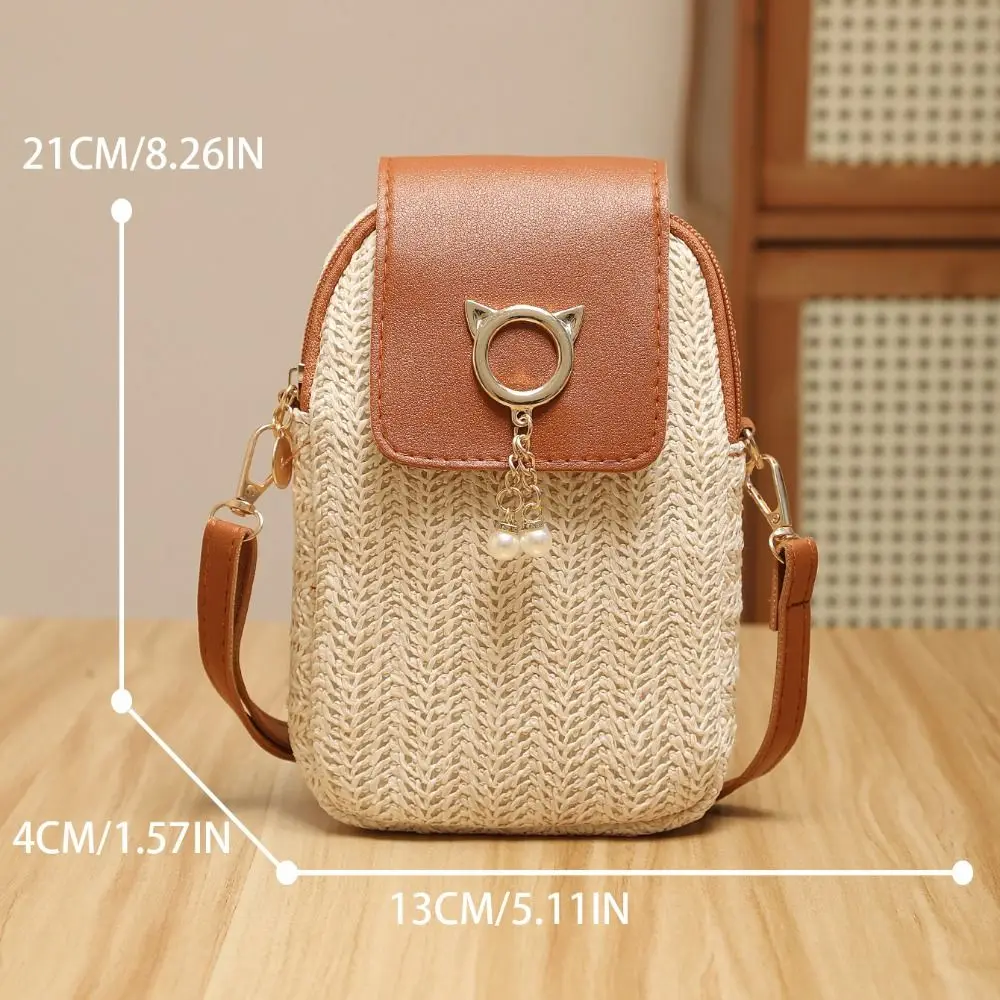 Nuevo bolso cruzado trenzado para mujer, bolso informal de estilo callejero para mujer, cesta de playa, Mini bolso de hombro tejido - imagen 4