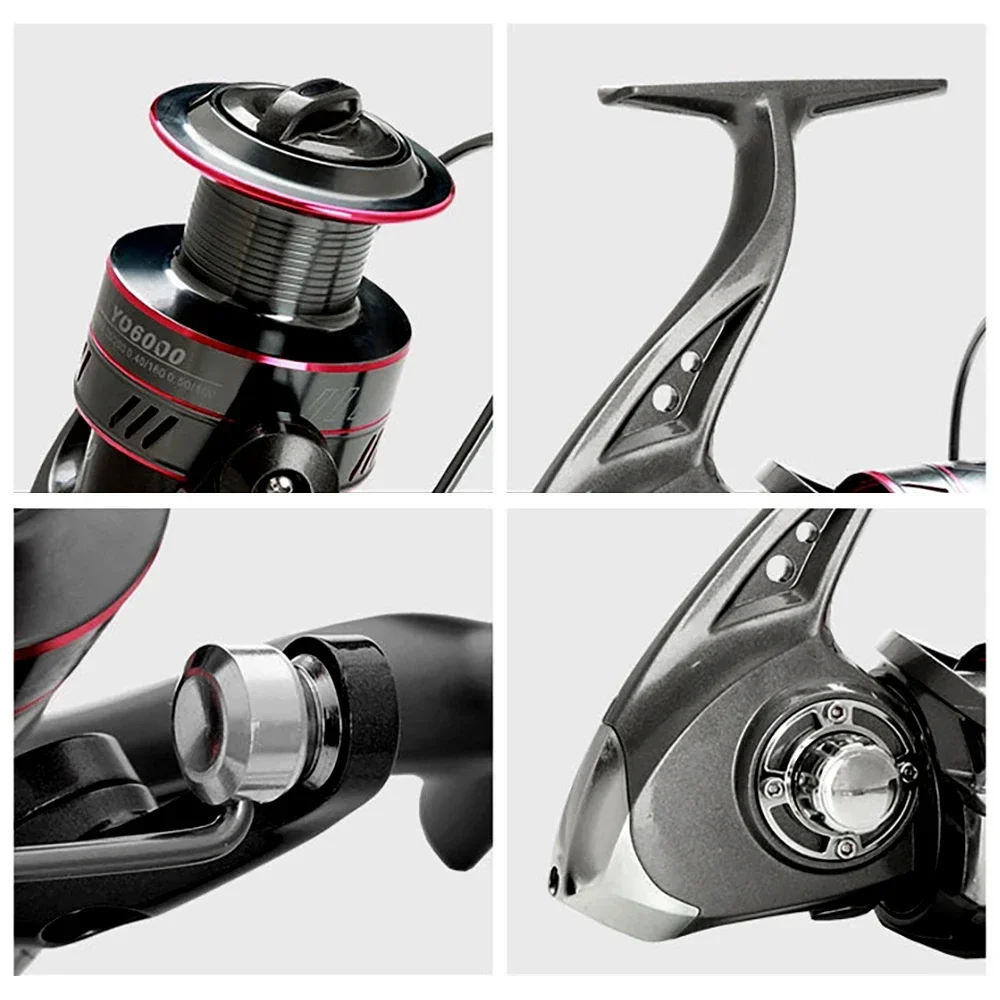 Carrete de pesca giratorio serie 1000 2000 3000 4000 5000 6000 7000 5,2: 1 relación de engranaje 10kg carrete de Metal de arrastre máximo para pesca de Lucio - imagen 3