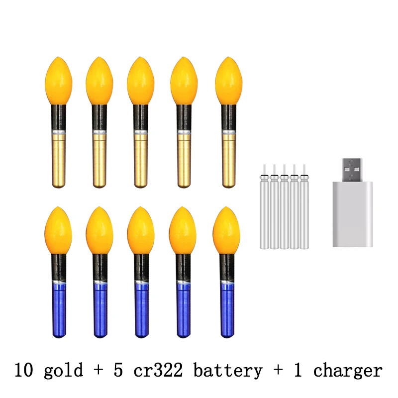 gold and 5 battery