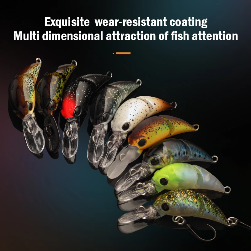LEYDUN 35mm 2,6g Micro Señuelos de Pesca dos Secciones pececillo flotante buceo poco profundo Crankbait pesca Artificial Swimbaits señuelo - imagen 5