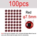 100pcs Red 7.5mm