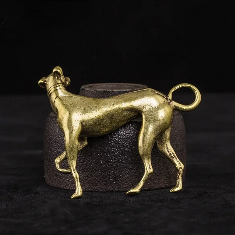 Figuras vintage de perros en latón macizo – Adornos artesanales para mesa - imagen 5