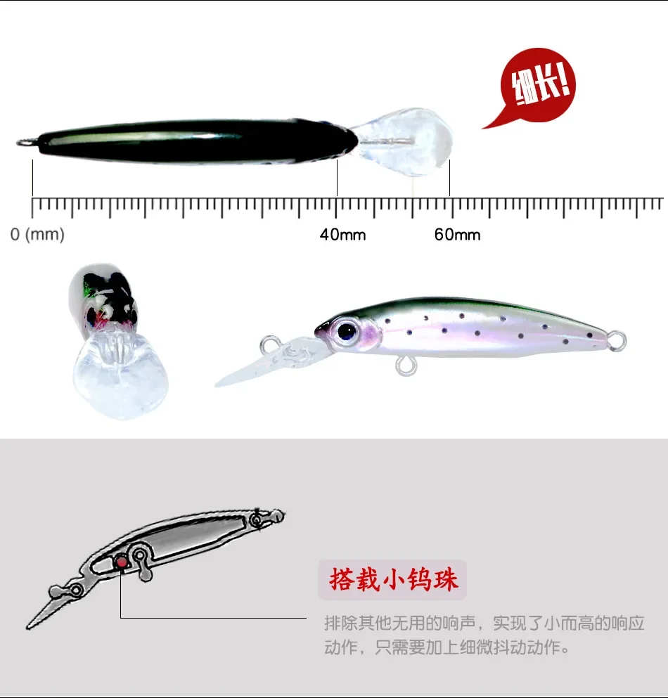 Un señuelo de pesca con un punto rojo en el final