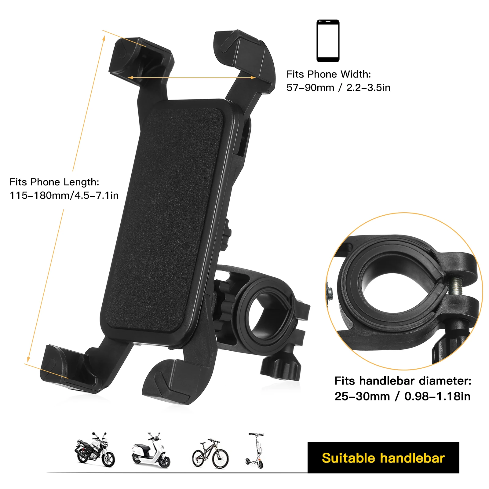 Soporte de teléfono para bicicleta con rotación de 360 grados, para manillar de patinete eléctrico - imagen 4